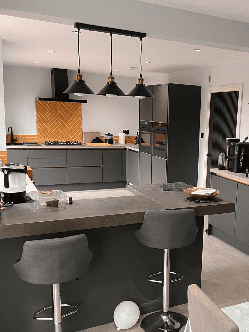 Bespoke Black Kitchen fitting in Saddleworth